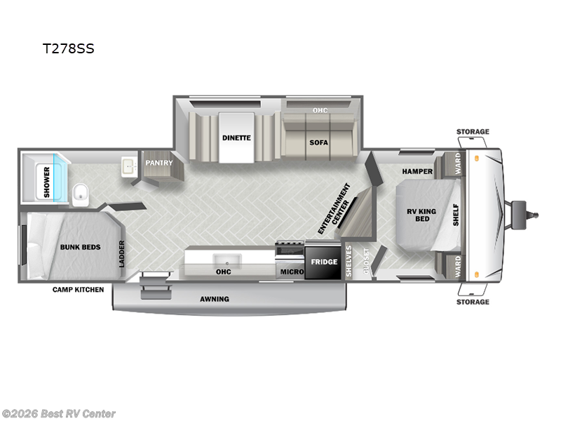 2025 Forest River Wildwood Select T278SS - New Travel Trailer For Sale by Best RV Center in Turlock, California features Slideout
