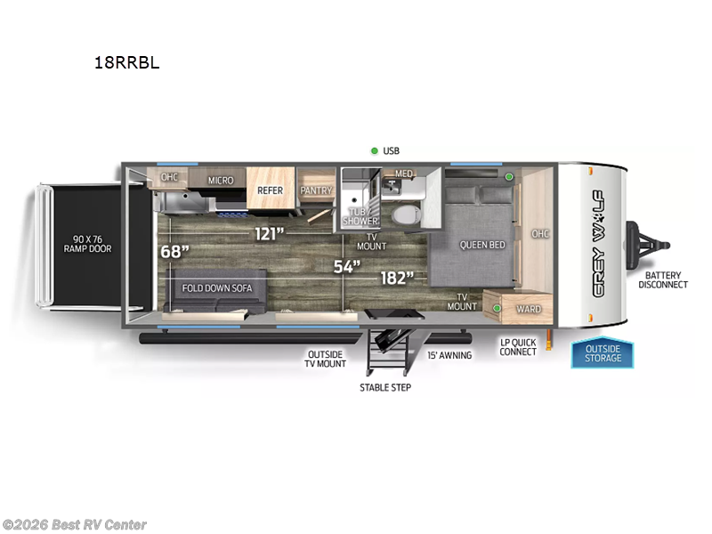 2026 Forest River Cherokee Grey Wolf Black Label 18RRBL - New Toy Hauler For Sale by Best RV Center in Turlock, California