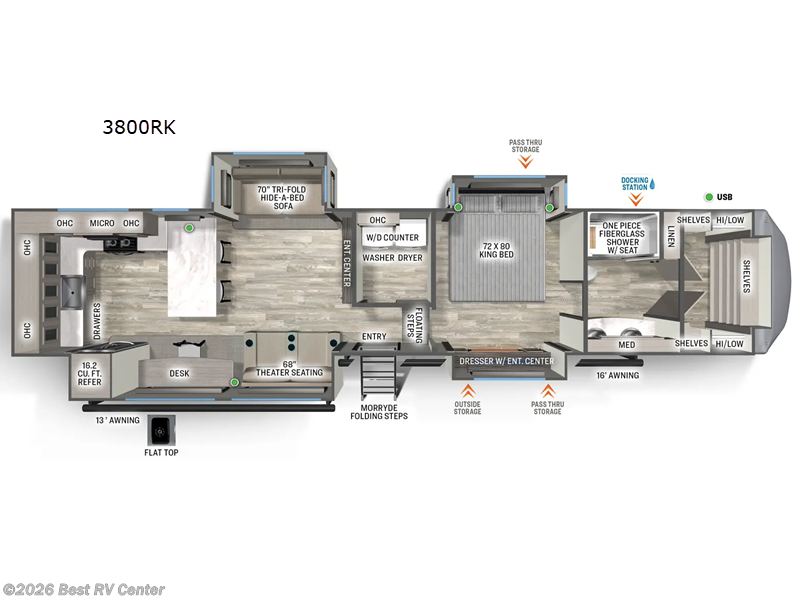 2026 Forest River Sierra 3800RK - New Fifth Wheel For Sale by Best RV Center in Turlock, California features Slideout