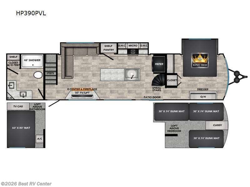 2025 CrossRoads Hampton HP390PVL - New Destination Trailer For Sale by Best RV Center in Turlock, California features Slideout