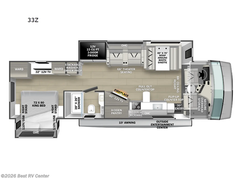 2025 Forest River FR3 Plus 33Z - New Class A For Sale by Best RV Center in Turlock, California features Slideout