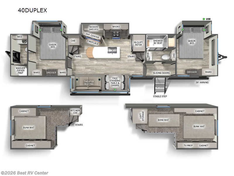2025 Forest River Sierra Destination Trailers 40DUPLEX - New Destination Trailer For Sale by Best RV Center in Turlock, California features Slideout