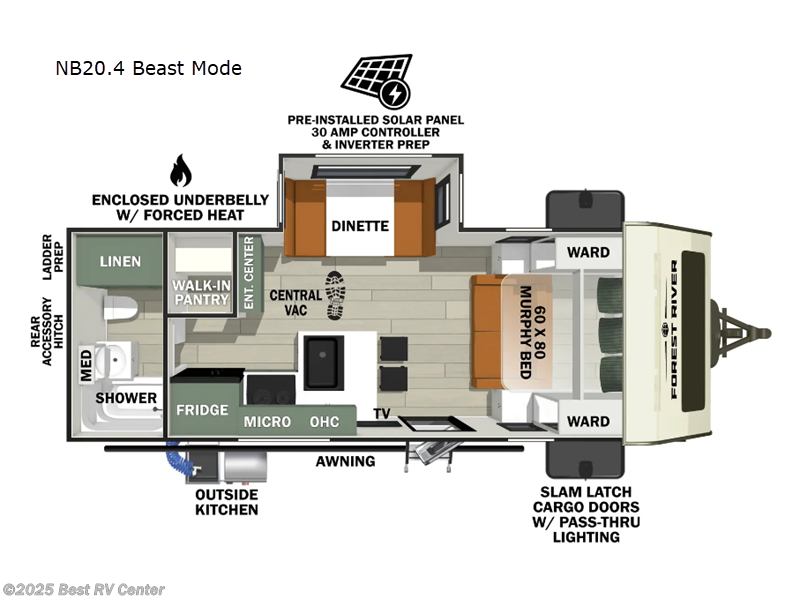 2025 Forest River No Boundaries NB20.4 Beast Mode - New Travel Trailer For Sale by Best RV Center in Turlock, California features Slideout