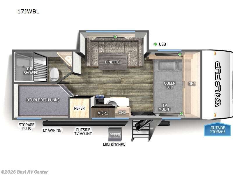 2026 Forest River Cherokee Wolf Pup Black Label 17JWBL - New Travel Trailer For Sale by Best RV Center in Turlock, California features Slideout