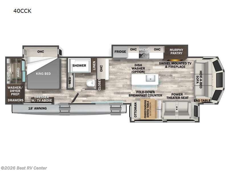 2025 Forest River Cedar Creek Cottage 40CCK - New Destination Trailer For Sale by Best RV Center in Turlock, California features Slideout
