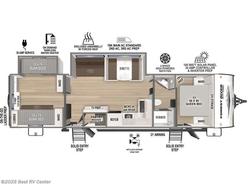 2025 Forest River Surveyor Legend X 32CAMP - New Travel Trailer For Sale by Best RV Center in Turlock, California