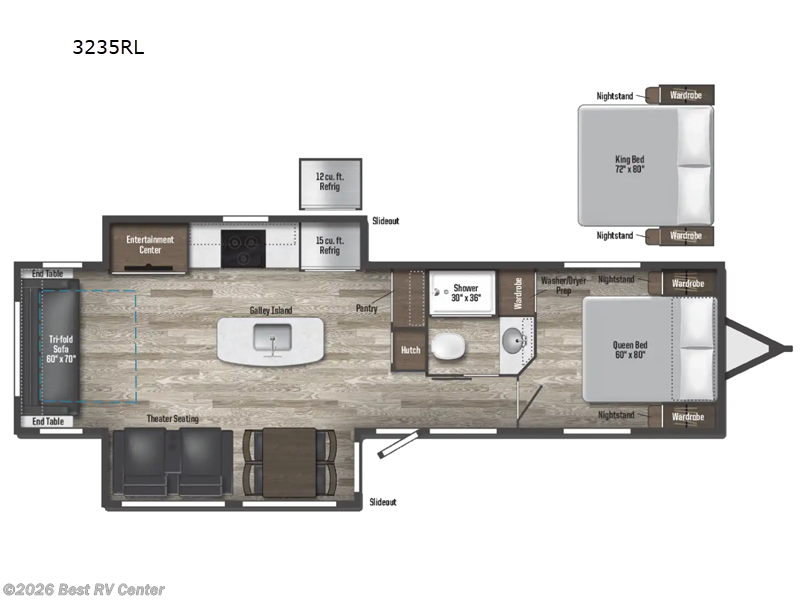 2025 Winnebago Voyage V3235RL - New Travel Trailer For Sale by Best RV Center in Turlock, California features Slideout