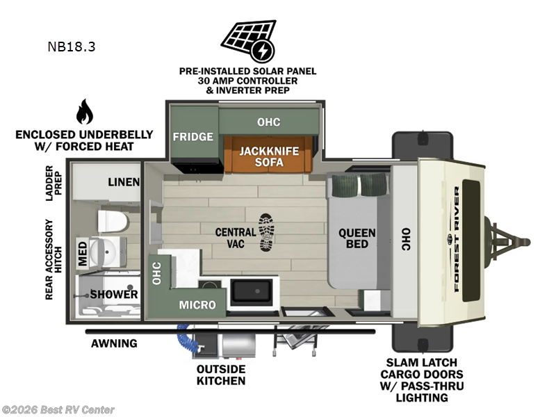 2025 Forest River No Boundaries NB18.3 Beast Mode - New Travel Trailer For Sale by Best RV Center in Turlock, California features Slideout