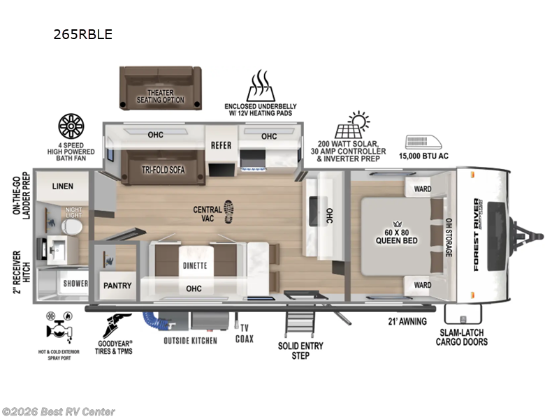 2025 Forest River Surveyor Legend 265RBLE - New Travel Trailer For Sale by Best RV Center in Turlock, California features Slideout