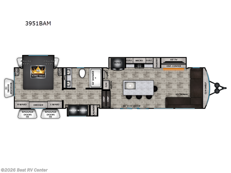 2025 Redwood RV Regency 3951BAM - New Destination Trailer For Sale by Best RV Center in Turlock, California features Slideout
