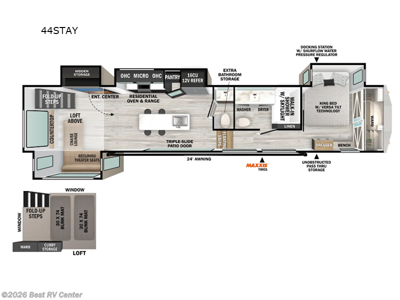2025 Forest River Impression 44STAY - New Fifth Wheel For Sale by Best RV Center in Turlock, California features Slideout