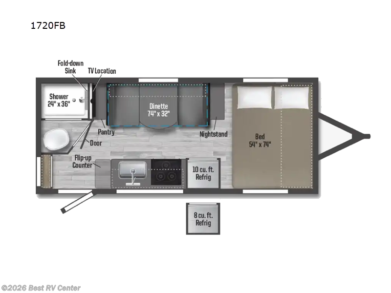 2025 Winnebago Micro Minnie 1720FB - New Travel Trailer For Sale by Best RV Center in Turlock, California
