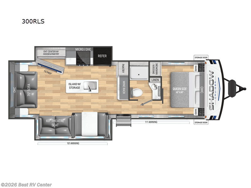 2025 Cruiser RV Shadow Cruiser 300RLS - New Travel Trailer For Sale by Best RV Center in Turlock, California features Slideout