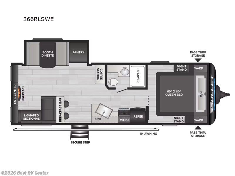 2025 Keystone Bullet Crossfire 266RLSWE - New Travel Trailer For Sale by Best RV Center in Turlock, California features Slideout