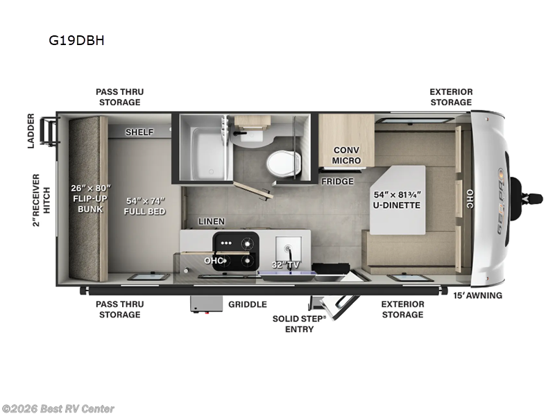 2025 Forest River Rockwood Geo Pro G19DBH - New Travel Trailer For Sale by Best RV Center in Turlock, California