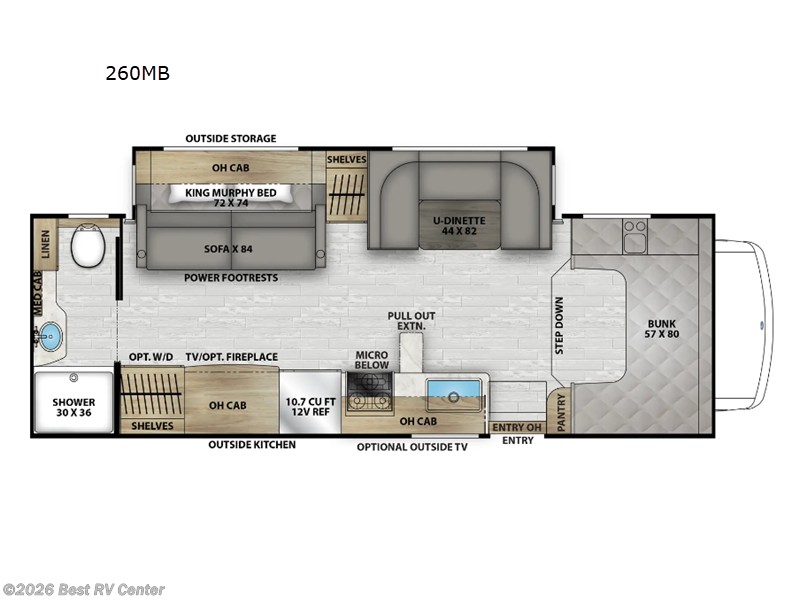 2026 Coachmen Leprechaun 260MB Ford 450 - New Class C For Sale by Best RV Center in Turlock, California features Slideout