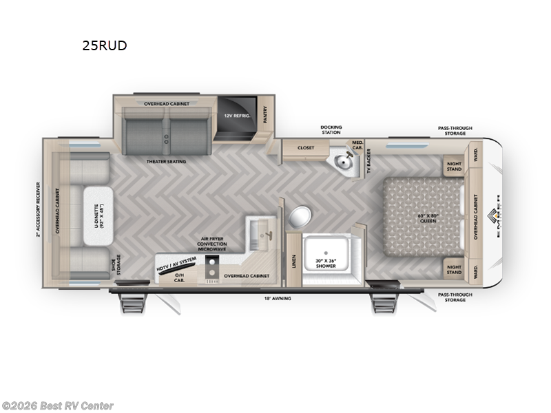 2026 Ember RV E-Series 25RUD - New Travel Trailer For Sale by Best RV Center in Turlock, California features Slideout