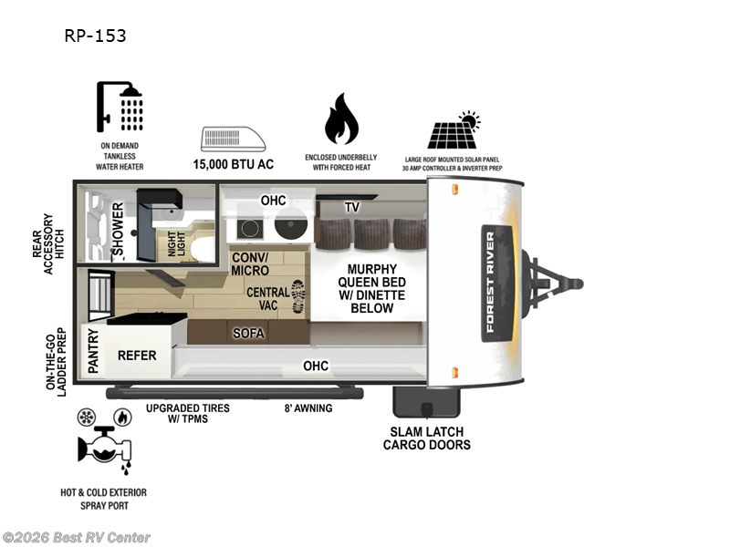 2026 Forest River R Pod RP-153 - New Travel Trailer For Sale by Best RV Center in Turlock, California