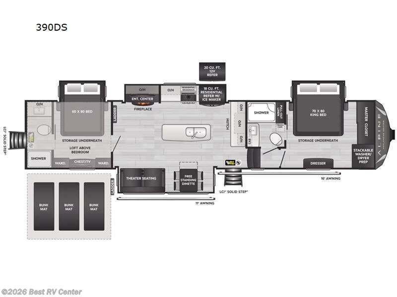 2026 Keystone Alpine Avalanche Edition 390DS - New Fifth Wheel For Sale by Best RV Center in Turlock, California features Slideout