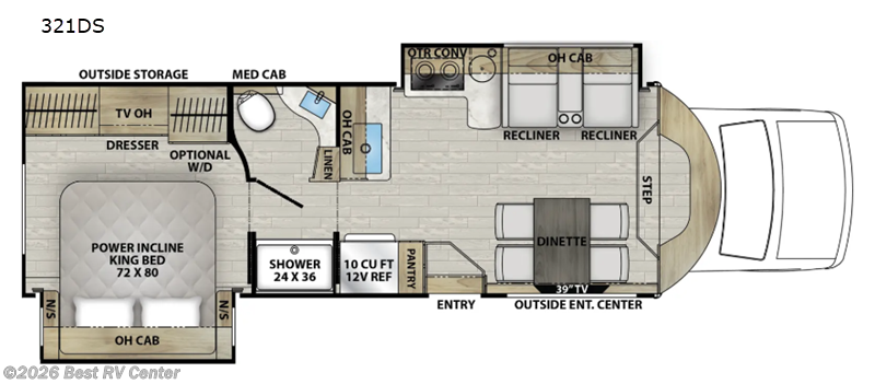 2025 Coachmen Concord 321DS - New Class C For Sale by Best RV Center in Turlock, California features Slideout