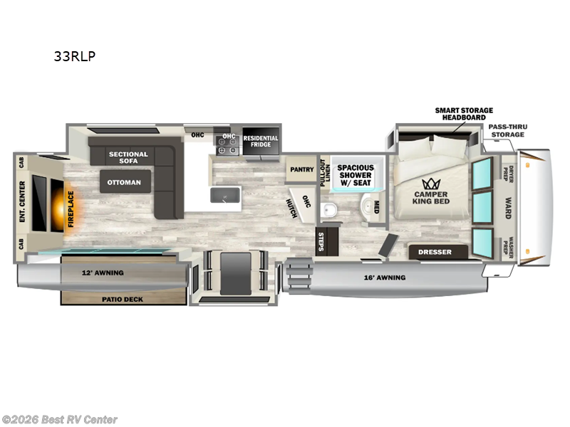 2026 Forest River Sabre 33RLP - New Fifth Wheel For Sale by Best RV Center in Turlock, California features Slideout