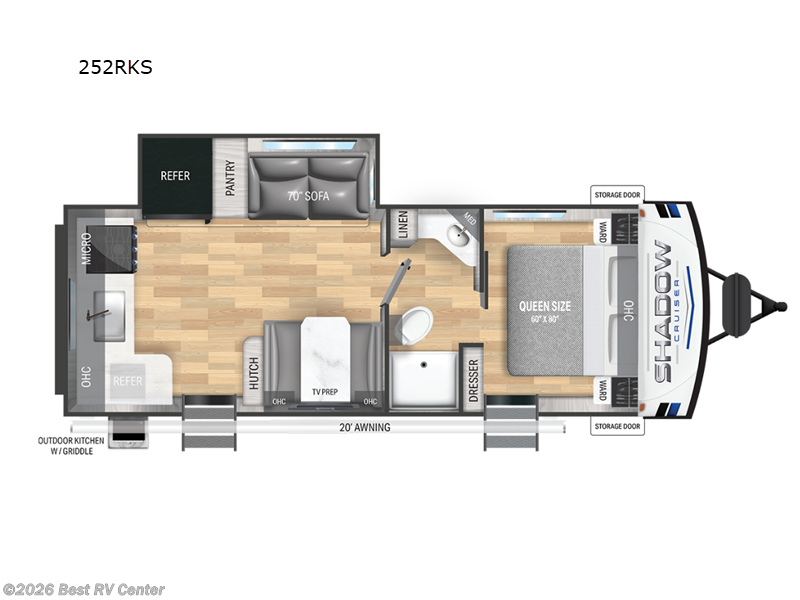2025 Cruiser RV Shadow Cruiser 252RKS - New Travel Trailer For Sale by Best RV Center in Turlock, California features Slideout