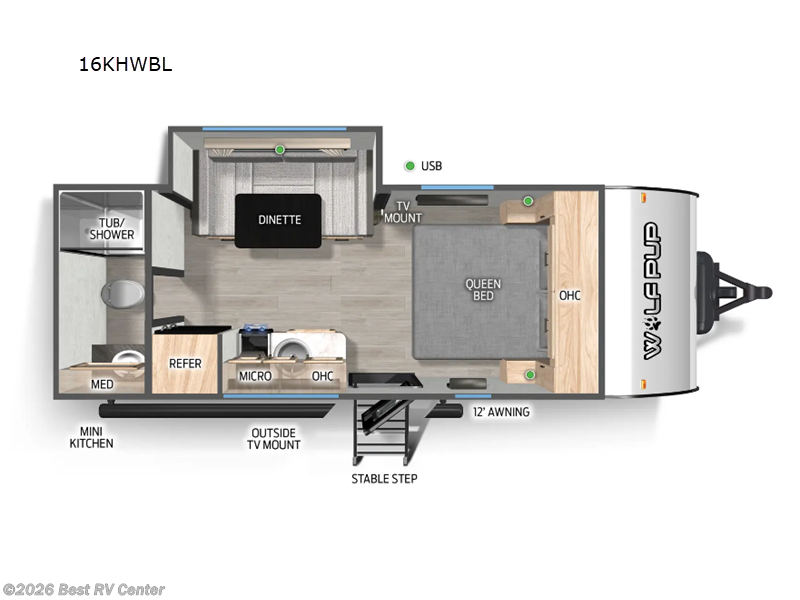 2026 Forest River Cherokee Wolf Pup Black Label 16KHWBL - New Travel Trailer For Sale by Best RV Center in Turlock, California features Slideout
