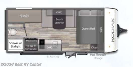 2026 Dutchmen Kodiak 178BHS - New Travel Trailer For Sale by Best RV Center in Turlock, California