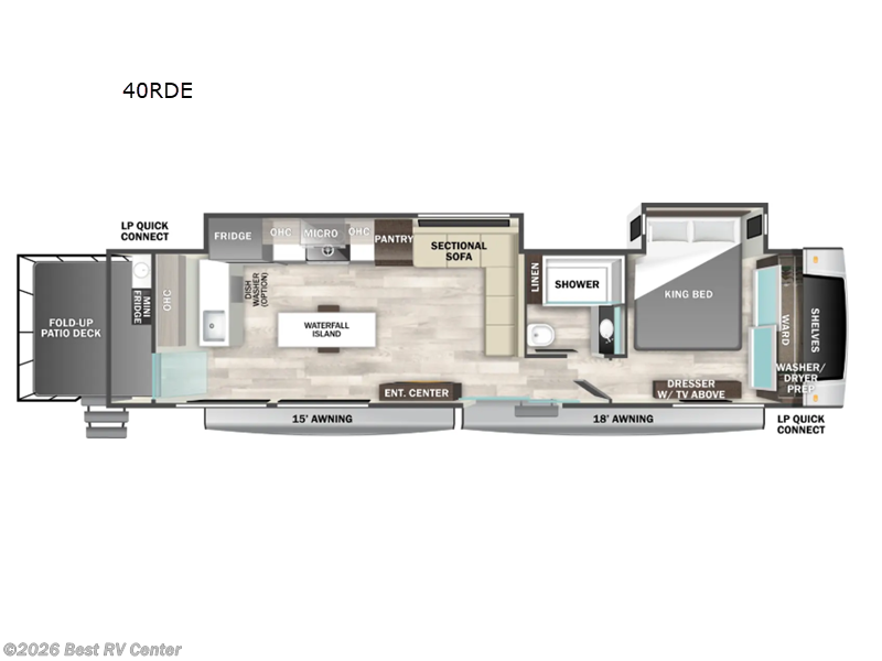 2025 Forest River Cedar Creek Cottage 40RDE - New Destination Trailer For Sale by Best RV Center in Turlock, California features Slideout