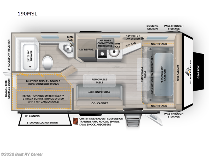 2026 Ember RV Overland Series 190MSL - New Travel Trailer For Sale by Best RV Center in Turlock, California