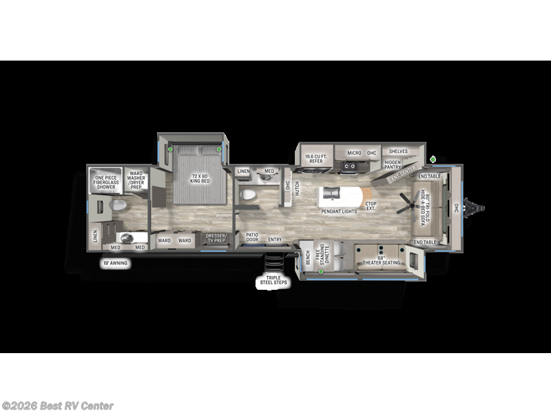 2026 Forest River Sierra Destination Trailers 389HBFL - New Destination Trailer For Sale by Best RV Center in Turlock, California features Slideout