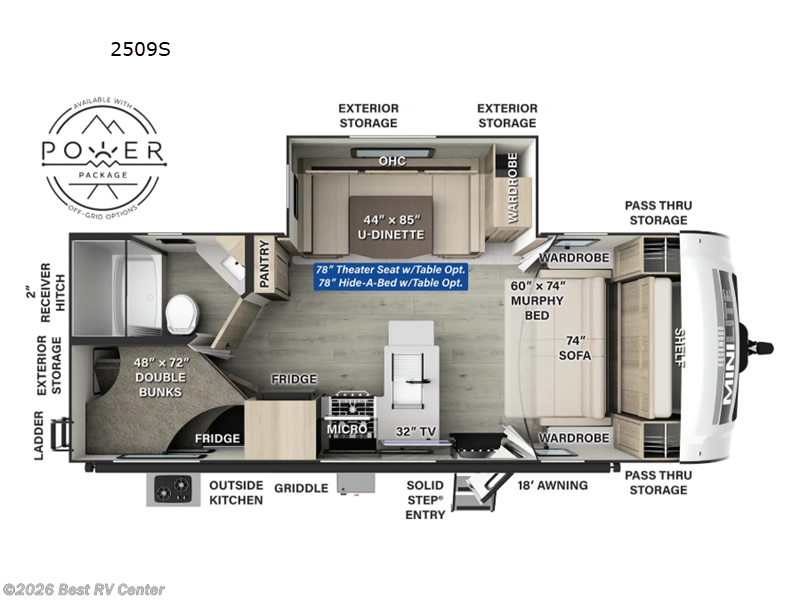 2026 Forest River Rockwood Mini Lite 2509S - New Travel Trailer For Sale by Best RV Center in Turlock, California features Slideout