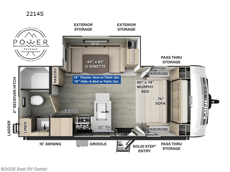 2026 Forest River Rockwood Mini Lite 2214S - New Travel Trailer For Sale by Best RV Center in Turlock, California features Slideout
