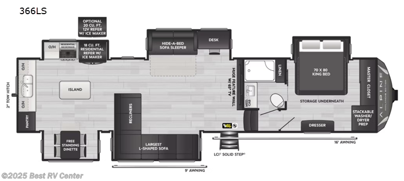 2025 Keystone Alpine Avalanche Edition 366LS - New Fifth Wheel For Sale by Best RV Center in Turlock, California features Slideout
