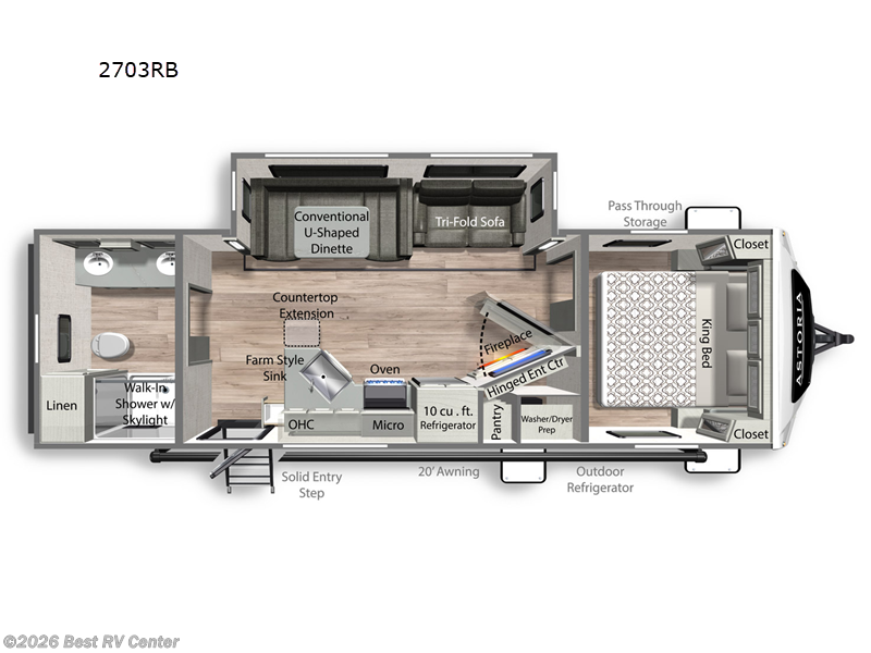 2025 Dutchmen Astoria 2703RB - New Travel Trailer For Sale by Best RV Center in Turlock, California features Slideout