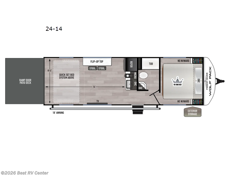 2026 Forest River Cherokee Wolf Pack 25-14 - New Toy Hauler For Sale by Best RV Center in Turlock, California