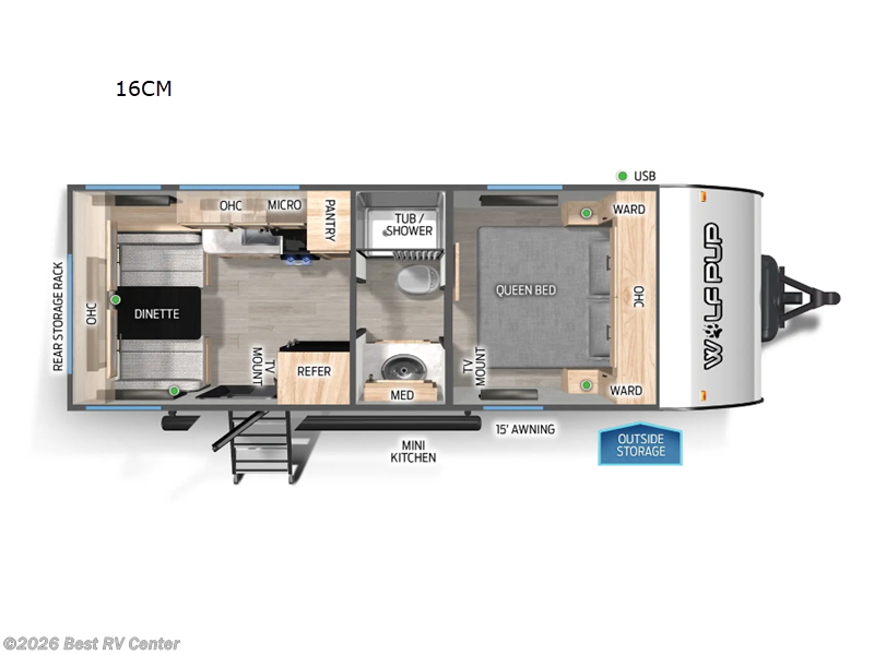 2026 Forest River Cherokee Wolf Pup 16CM - New Travel Trailer For Sale by Best RV Center in Turlock, California
