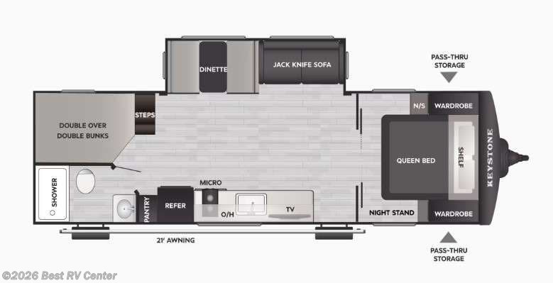 2026 Keystone Bullet Classic 26BHC - New Travel Trailer For Sale by Best RV Center in Turlock, California