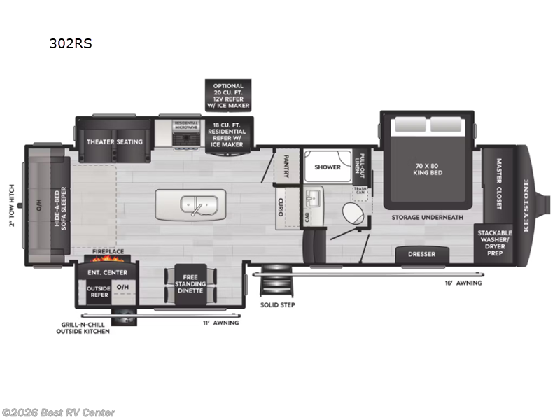 2026 Keystone Alpine Avalanche Edition 302RS - New Fifth Wheel For Sale by Best RV Center in Turlock, California features Slideout