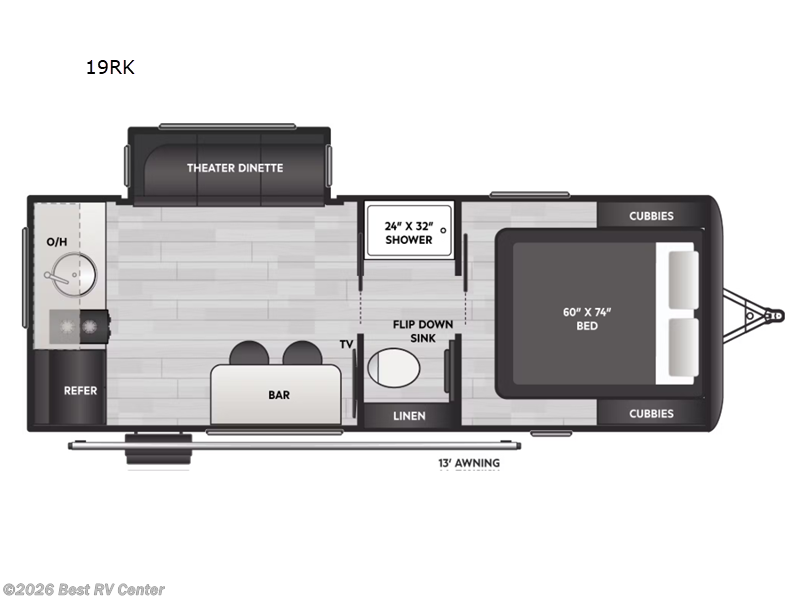 2026 Keystone Reign 19RK - New Travel Trailer For Sale by Best RV Center in Turlock, California features Slideout