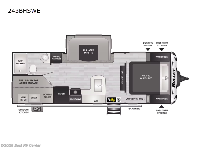 2023 Keystone Bullet 243BHSWE - Used Travel Trailer For Sale by Best RV Center in Turlock, California features Slideout