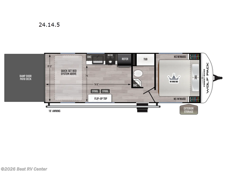 2026 Forest River Cherokee Wolf Pack 24-14.5 - New Toy Hauler For Sale by Best RV Center in Turlock, California