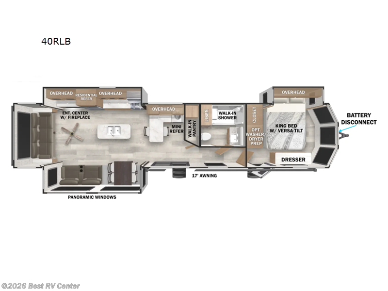 2026 Forest River Wildwood Lodge 40RLB - New Destination Trailer For Sale by Best RV Center in Turlock, California features Slideout