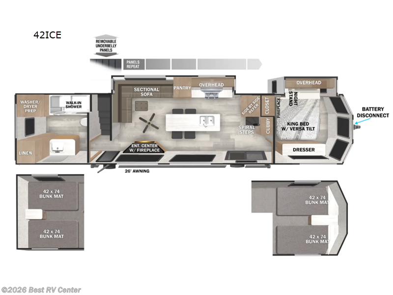 2026 Forest River Wildwood Lodge 42ICE - New Destination Trailer For Sale by Best RV Center in Turlock, California features Slideout