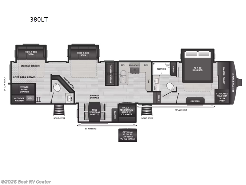 2026 Keystone Alpine Avalanche Edition 380LT - New Fifth Wheel For Sale by Best RV Center in Turlock, California features Slideout