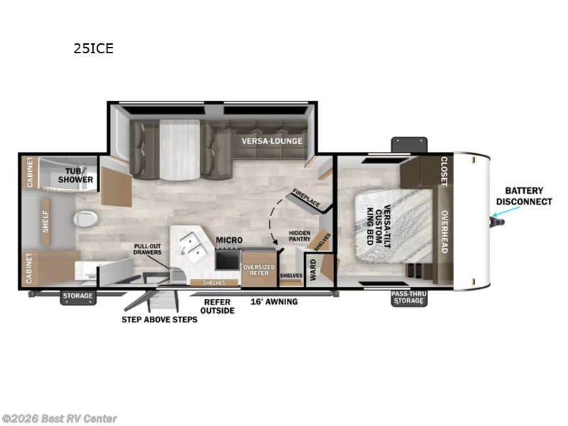 2026 Forest River Wildwood X-Lite 25ICE - New Travel Trailer For Sale by Best RV Center in Turlock, California features Slideout
