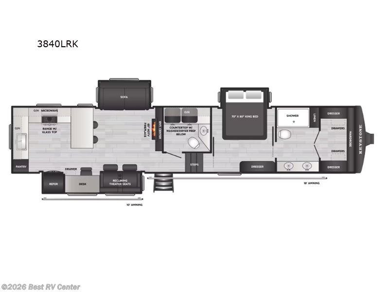 2026 Keystone Sprinter 3840LRK - New Fifth Wheel For Sale by Best RV Center in Turlock, California features Slideout