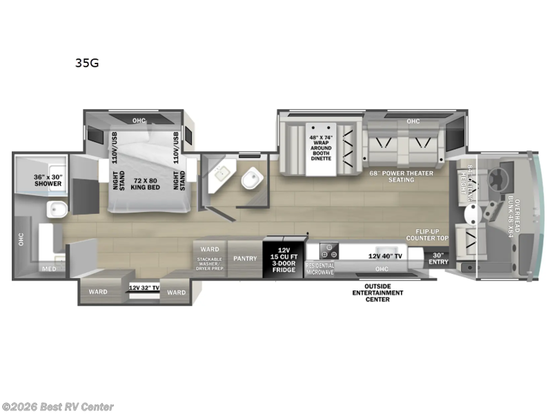 2026 Forest River FR3 Plus 35G - New Class A For Sale by Best RV Center in Turlock, California features Slideout