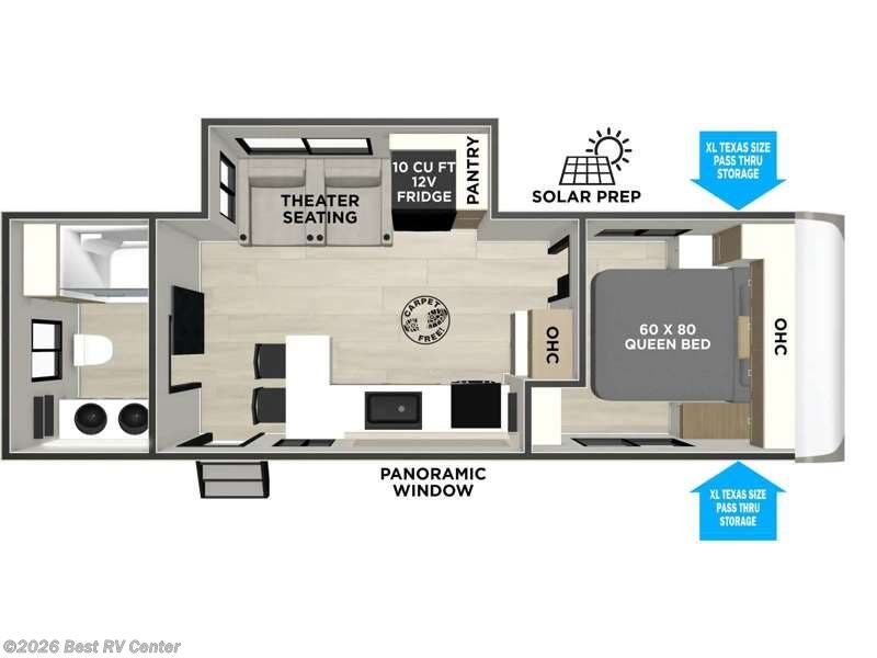 2026 Forest River Wildwood Heritage Glen Hyper-Lyte 24RBHL - New Travel Trailer For Sale by Best RV Center in Turlock, California features Slideout