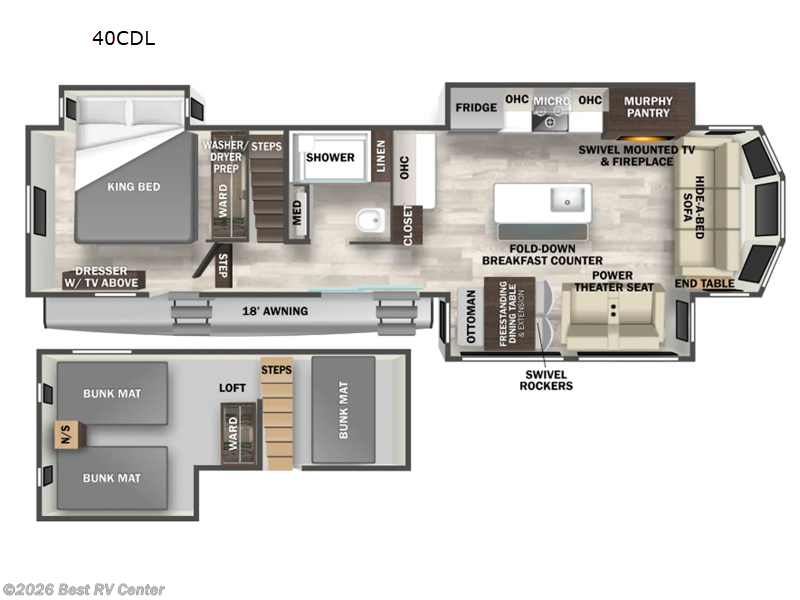 2026 Forest River Cedar Creek Cottage 40CDL - New Destination Trailer For Sale by Best RV Center in Turlock, California features Slideout